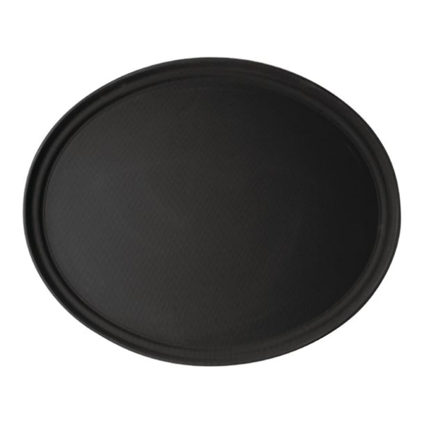 Plateau de service ovale fibre de verre antidérapant Camtread Cambro noir 60 cm