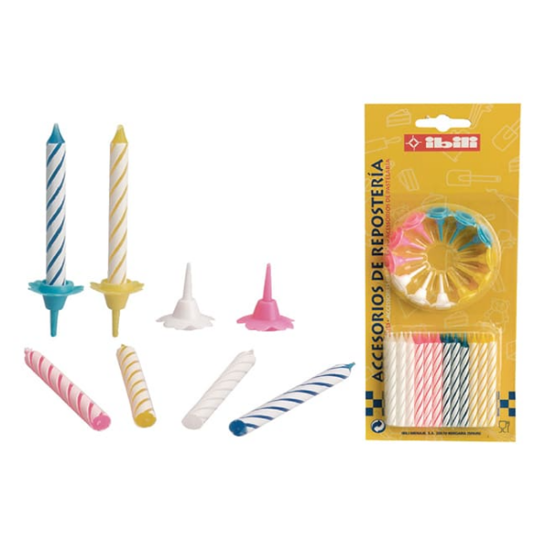 Bougies d'anniversaire avec bobèches