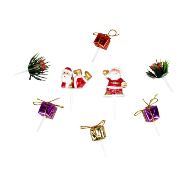 Décors bûche de Noël 8 sujets