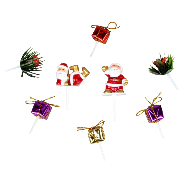 Décors bûche de Noël 8 sujets