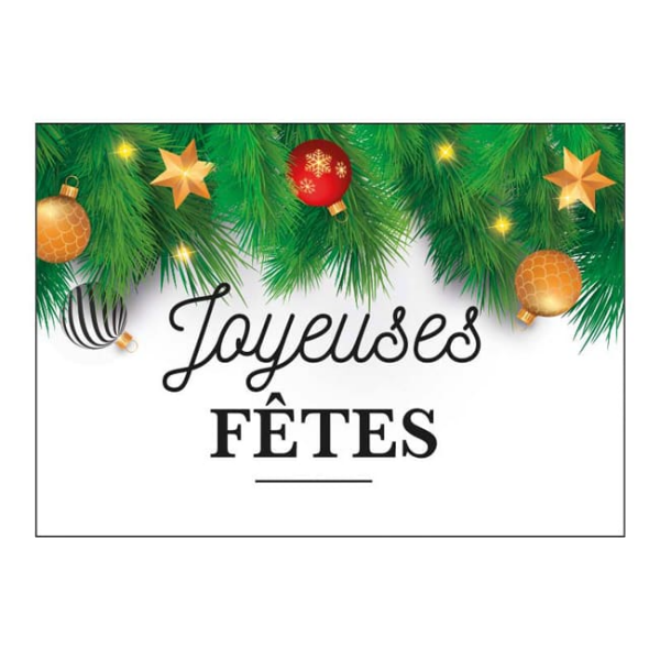Rectangle joyeuses fêtes en azyme (x 24)