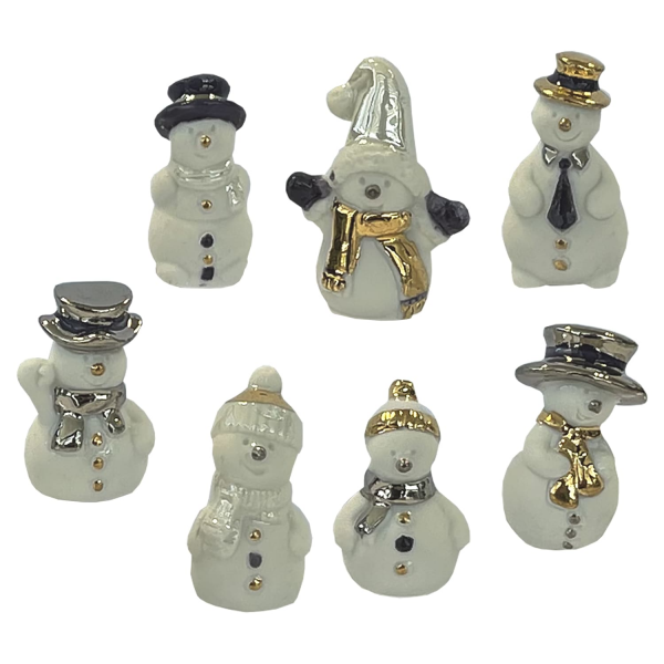 Fèves "Bonhomme de neige/or"
