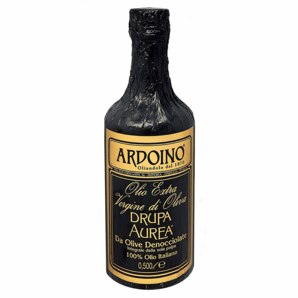 DRUPA AUREA huile d'olive extra vierge d'olives italiennes dénoyautées 500 ml - Ardoino, Isnardi