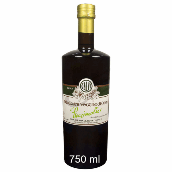 Pinzimolio Olio di Oliva huile d'olive extra vierge en bouteille verre protection lumière 750 ml - Calvi