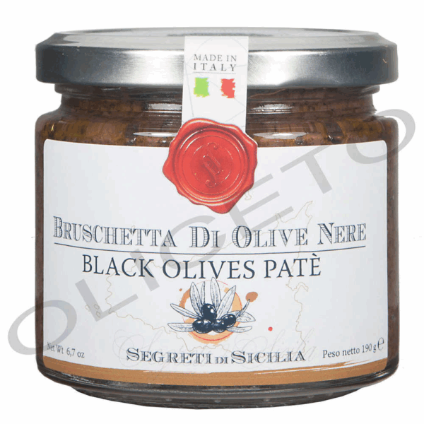 Bruschetta - Paté di Olive nere - crème d'olives noires 190 g - Cutrera