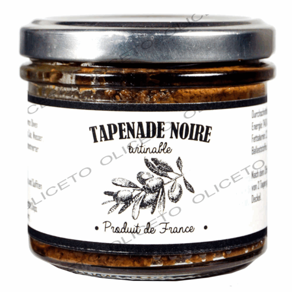 Tapenade noire pâte d'olives noires assaisonnées pot 100g - Carlant