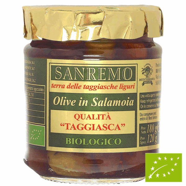 Olives Bio Taggiasca en saumure Pot filet 180 g - Bio Mediterranea
