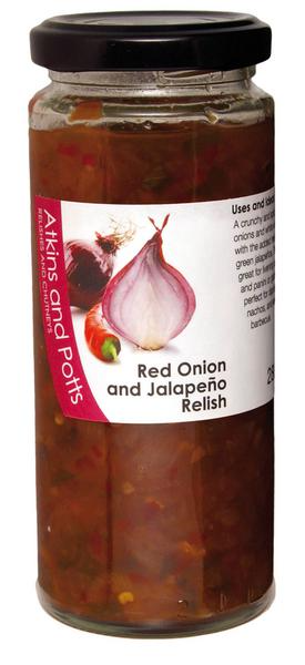 Atkins & Potts Relish à l'oignon rouge et au jalapeno sans gluten, végétalien 280 g