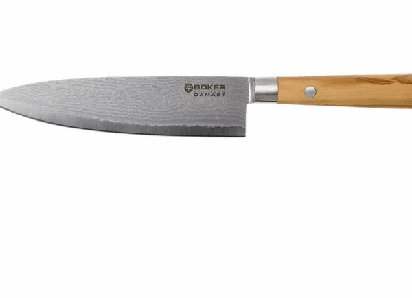 Petit couteau de chef Böker Damast Olive 15,5 cm, 130439DAM