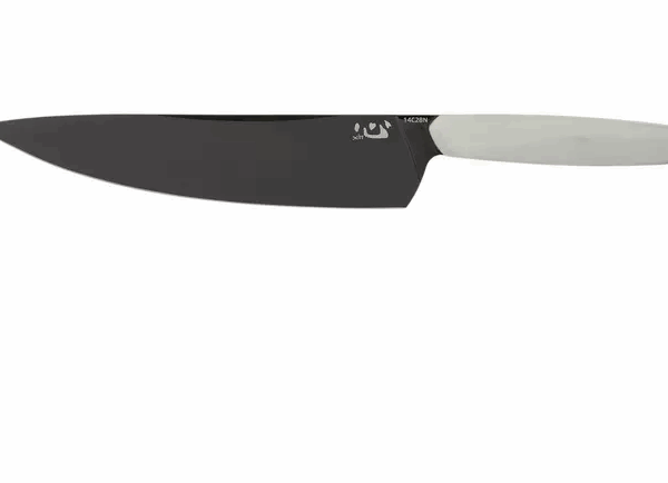 Xin Cutlery XinCore XC125 White G10, Red Liners, Black TiN Coating, couteau de chef 21,5 cm
