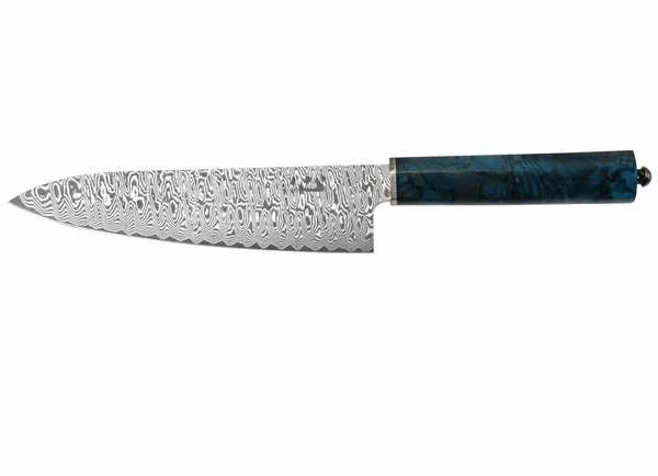 Xin Cutlery XinCraft XC132 couteau de chef érable spalté bleu queue broche 20 cm