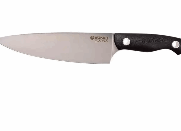 Böker 131267 Saga Couteau de chef 20 cm, bleu satiné