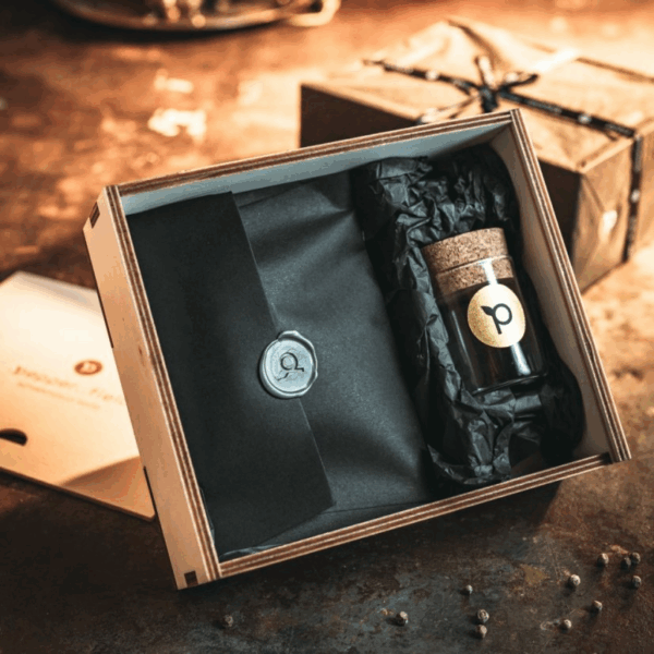 Poivre fermenté de Kampot : Édition Présidentielle - dans un coffret cadeau avec un pot en verre