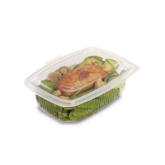 Barquette plastique transparente avec couvercle Ondipack 600 ml - par 300