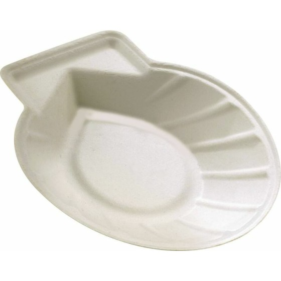 Coquille Saint-Jacques vide bagasse 12,5 x 12 x 2 cm - par 50