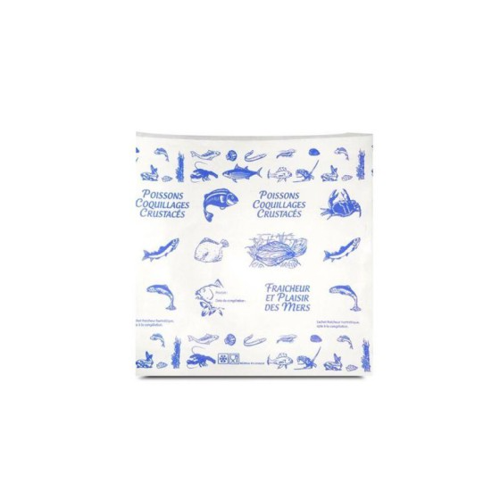 Pochette fraicheur poissonnerie papier avec fermeture adhésive 25 x 25 cm - par 1000