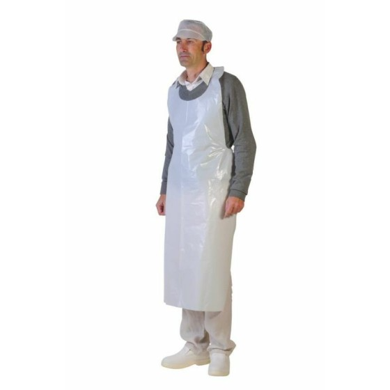 Tablier plastique jetable gaufré 60 microns 70 x 140 cm - par 50
