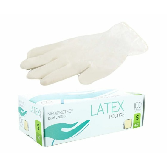 Gants latex blancs poudrés taille XL (9/10) - par 100