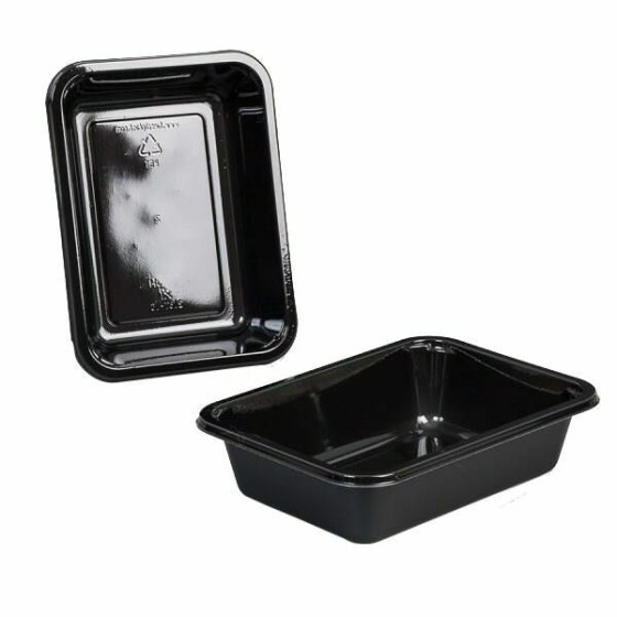 Barquette plastique CPET noire scellable 650 ml - par 500