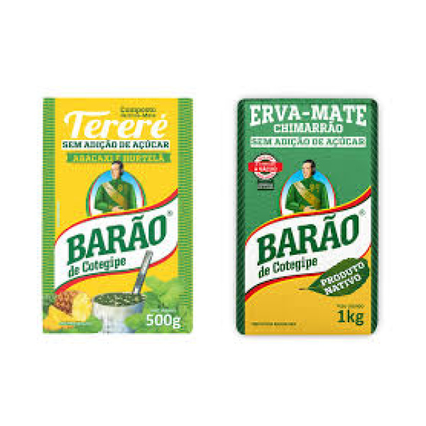 Erva Mate para Tereré de Abacaxi e Hortelã / Pineapple and Mint Mate Herb for Tereré BARÃO - 500g