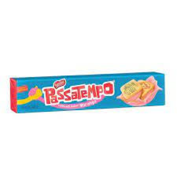 Biscoito Recheado de Morango / Biscuit with Strawberry Filling PASSATEMPO - 130g