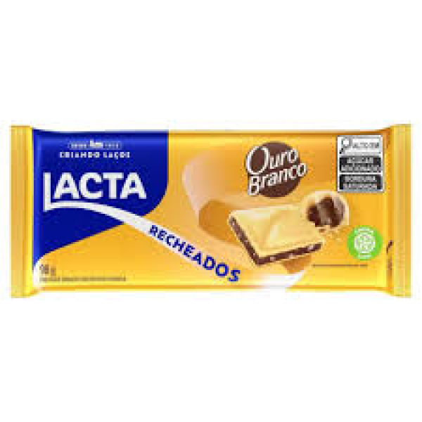 Barra de Chocolate Ouro Branco / Ouro Branco Chocolate Bar LACTA - 98g