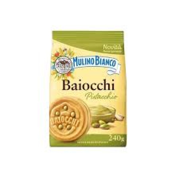 Biscoito Baiocchi Recheado com Pistache / Baiocchi Biscuit Filled with Pistachio MULINO BIANCO - 240g