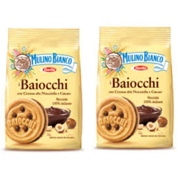 Biscoito Baiocchi com Creme de Avelã / Baiocchi Biscuits with Hazelnut Spread MULINO BIANCO - 260g