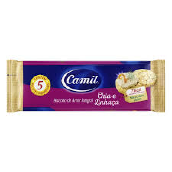 Biscoito de Arroz Integral com Chia / Wholegrain Rice and Chia Cracker CAMIL - 90g