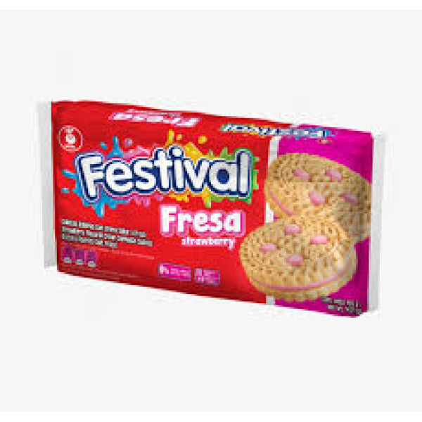 Biscoito Recheado de Morango / Strawberry Filled Biscuit FESTIVAL - 415g