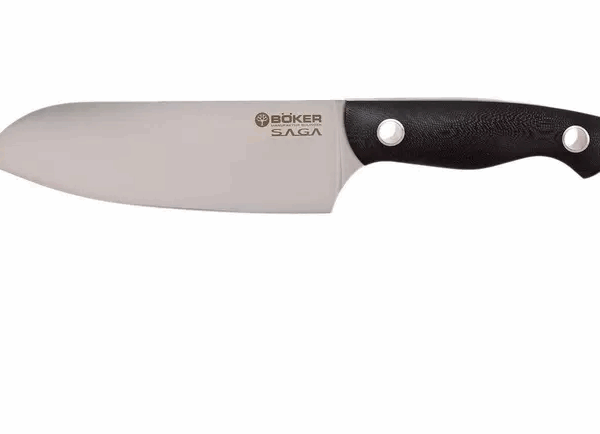 Böker 131266 Saga Couteau Santoku 16 cm, bleu satiné