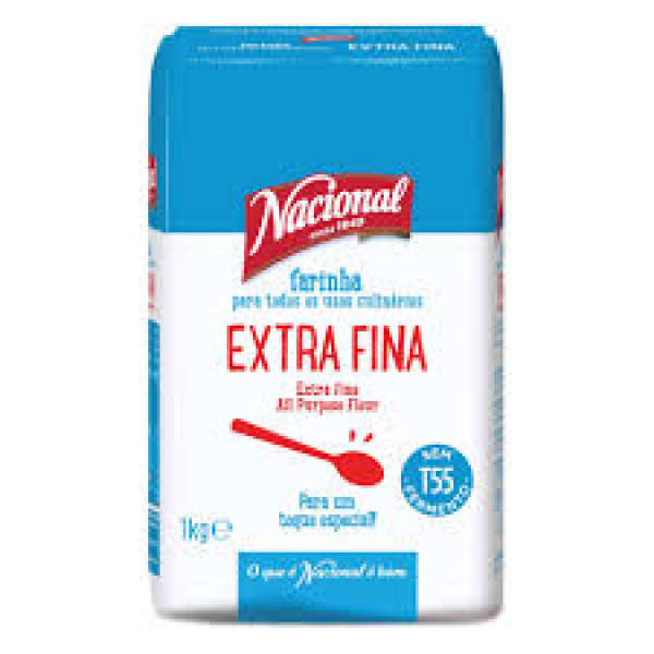 Farinha de Trigo Extra Fina T55 / Extra Fine Plain Flour NACIONAL - 1Kg