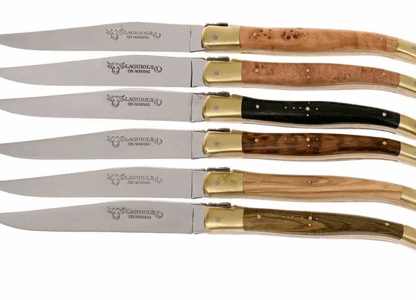 Laguiole en Aubrac - coffret de 6 couteaux steak bois mixte