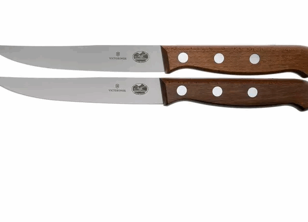 Couteau à steak Victorinox Wood 5.1200.12G, lot de 2, bord droit