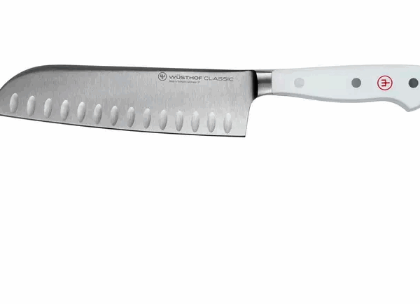 Wüsthof Classic White santoku avec alvéoles 17 cm, 1040231317