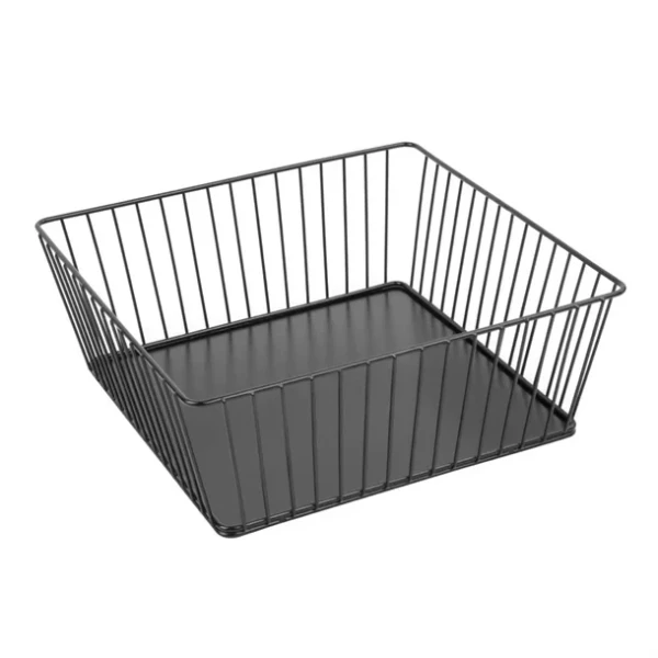 Panier de présentation carré métallique Olympia noir 280x280x100mm