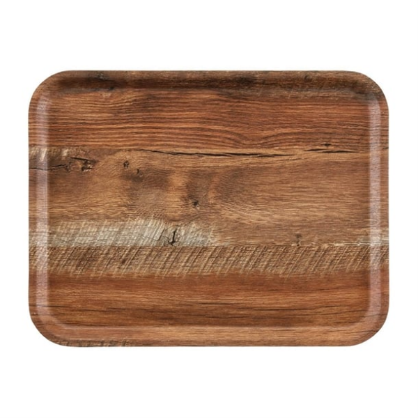 Plateau stratifié surface grainée Madeira Cambro chêne brun