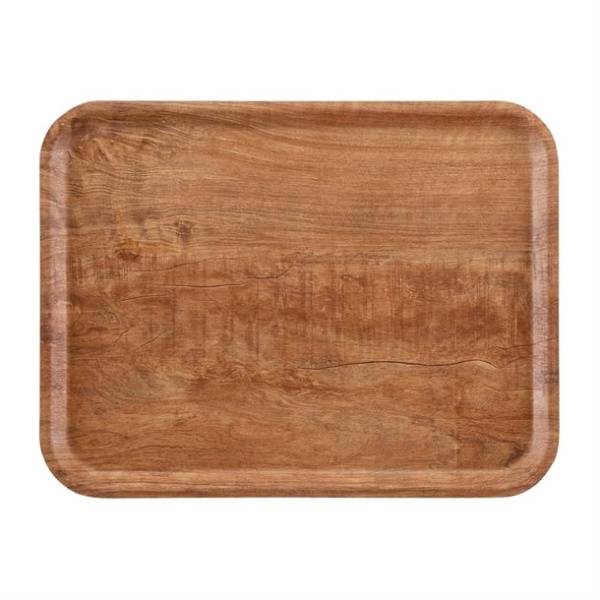 Plateau stratifié surface grainée Madeira Cambro olivier marron