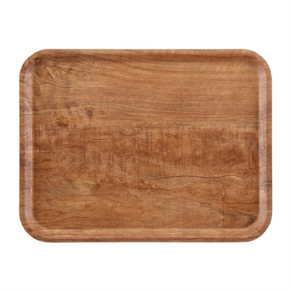 Plateau stratifié surface grainée Madeira Cambro olivier marron