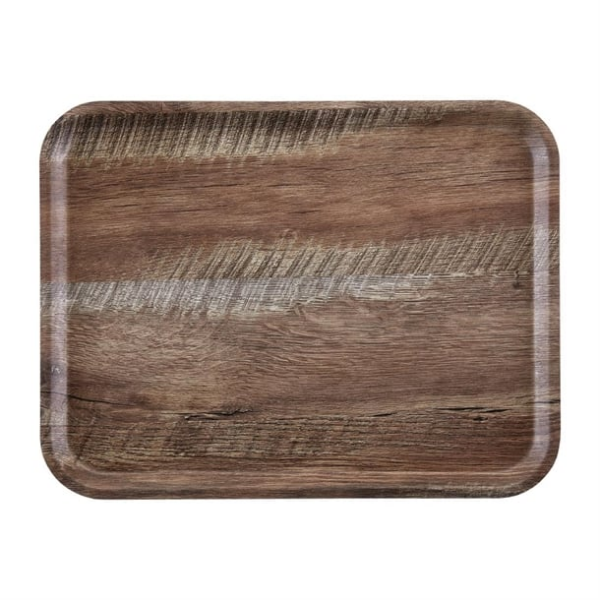 Plateau stratifié surface grainée Madeira Cambro chêne foncé 46 cm