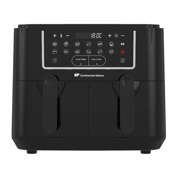 Friteuse A Air Sans Huile Continental Edison - Rfrsh24002cb - 9 L - Double Bacs - 2400w - Noir Continental Edison