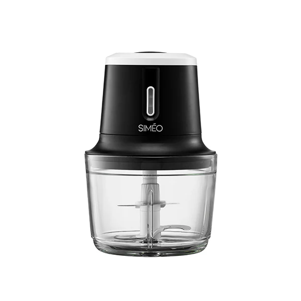 Hachoir électrique sans fil rechargeable 2 vitesses bol verre 200 W Simeo