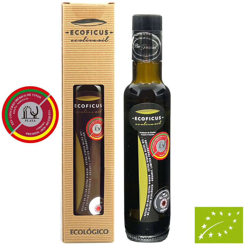 Huile d'olive extra vierge biologique ECOLIVEOIL en coffret cadeau 250 ml - Ecoficus