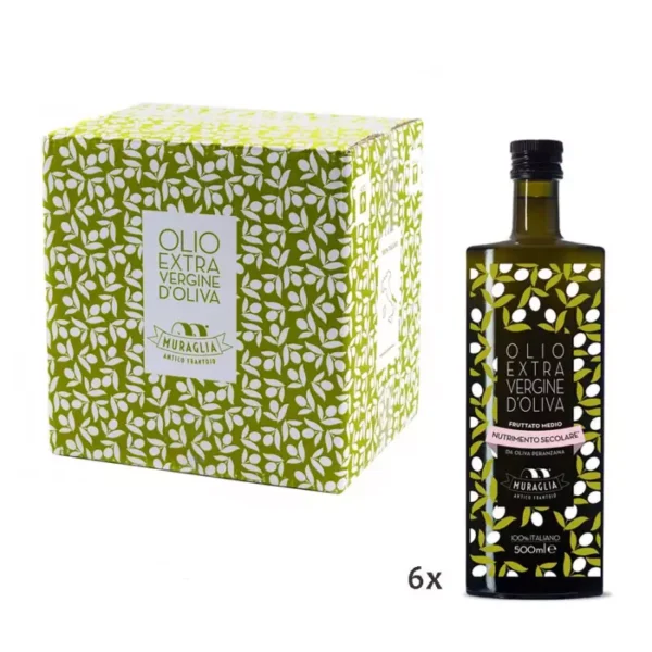 Essenza Medium Fruity Extra Virgin Olive Oil Monocultivar Peranzana 500 ml x 6