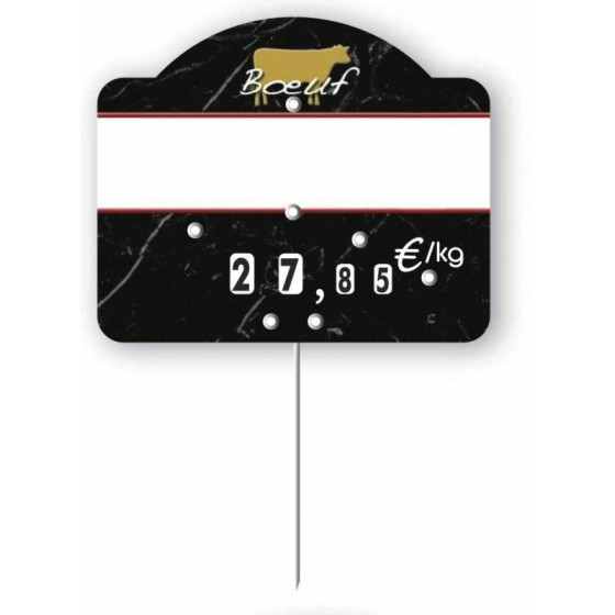 Étiquette prix à pique et à tournette pour boeuf "Presti'Luxe" 10,5 x 8,6 cm - par 10