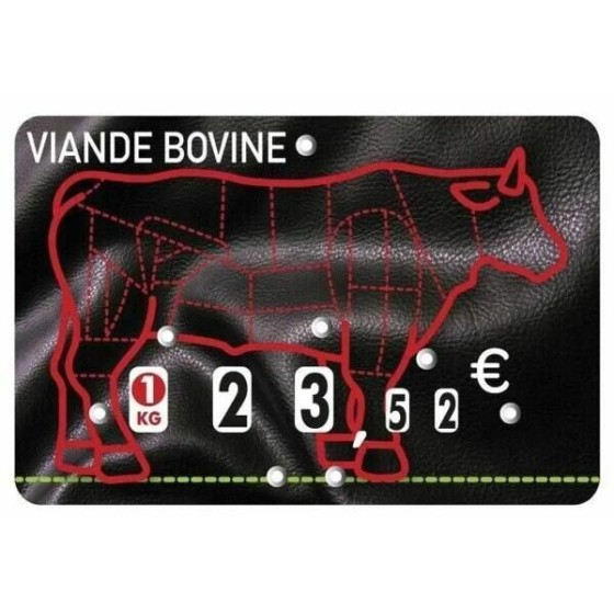 Étiquette prix à pique et à tournette pour boeuf "Presto" 12 x 8 cm - par 10