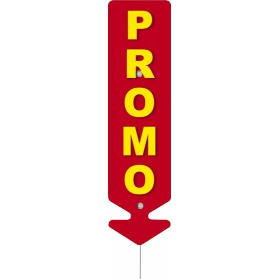 Étiquette prix flèche à pique "Promo" 22 cm - par 5