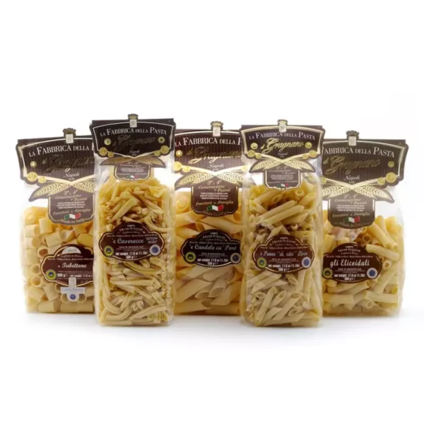 Everydaypack Pasta di Gragnano IGP - Pennoni Penne Lisce Tubettoni Elicoidali Caserecce 500 gr x 5
