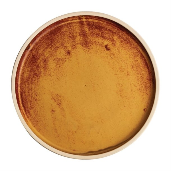 Assiettes plates bord droit terre de sienne Olympia Canvas 25 cm (Lot de 6)