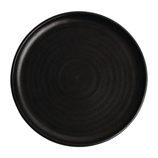 Assiettes plates noir mat Olympia Canvas 26,5 cm (Lot de 6)